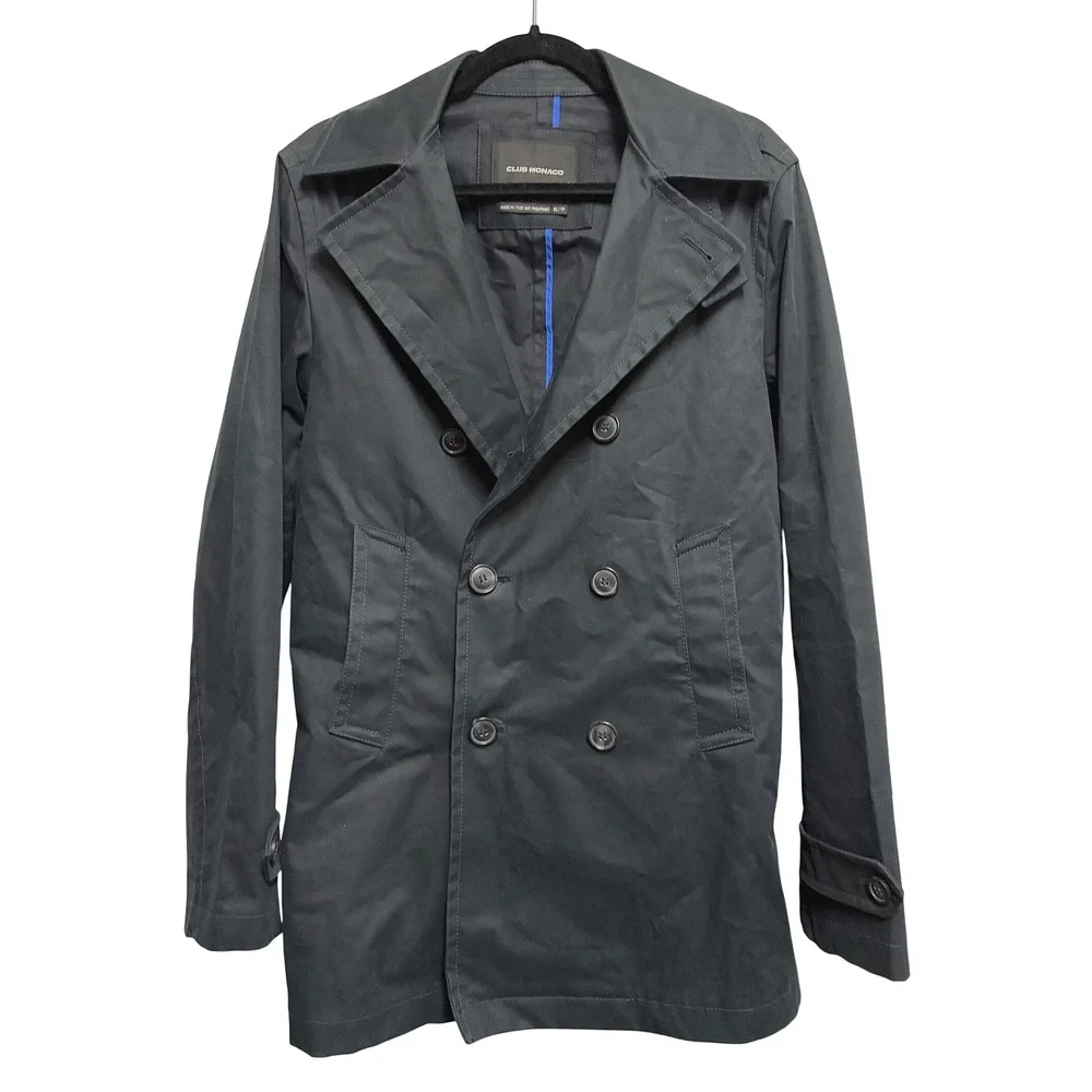 Club Monaco Peacoat Style Trench Navy Blue Jacket Double Breasted XS